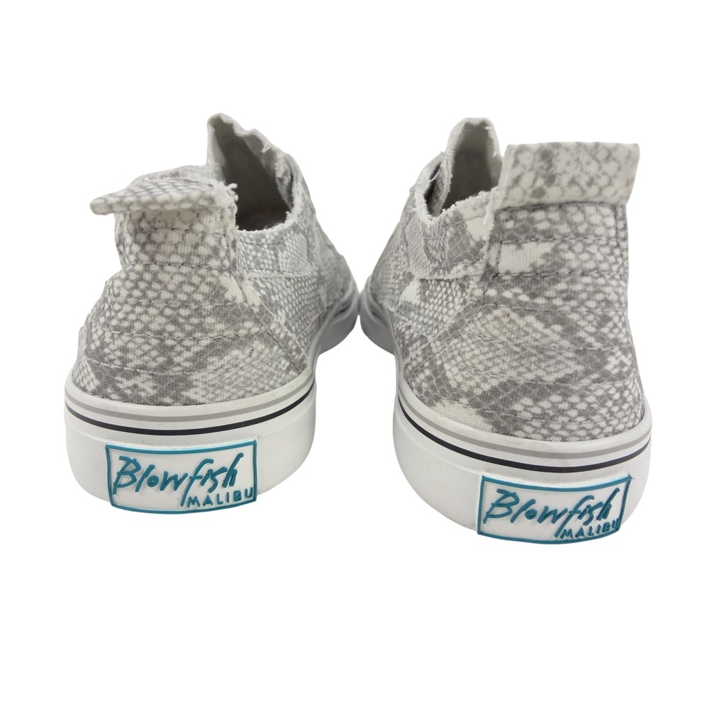 Blowfish Malibu Marley Womens Grey Snakeskin Canvas Slip On Sneakers Size 9 - Picture 2 of 11